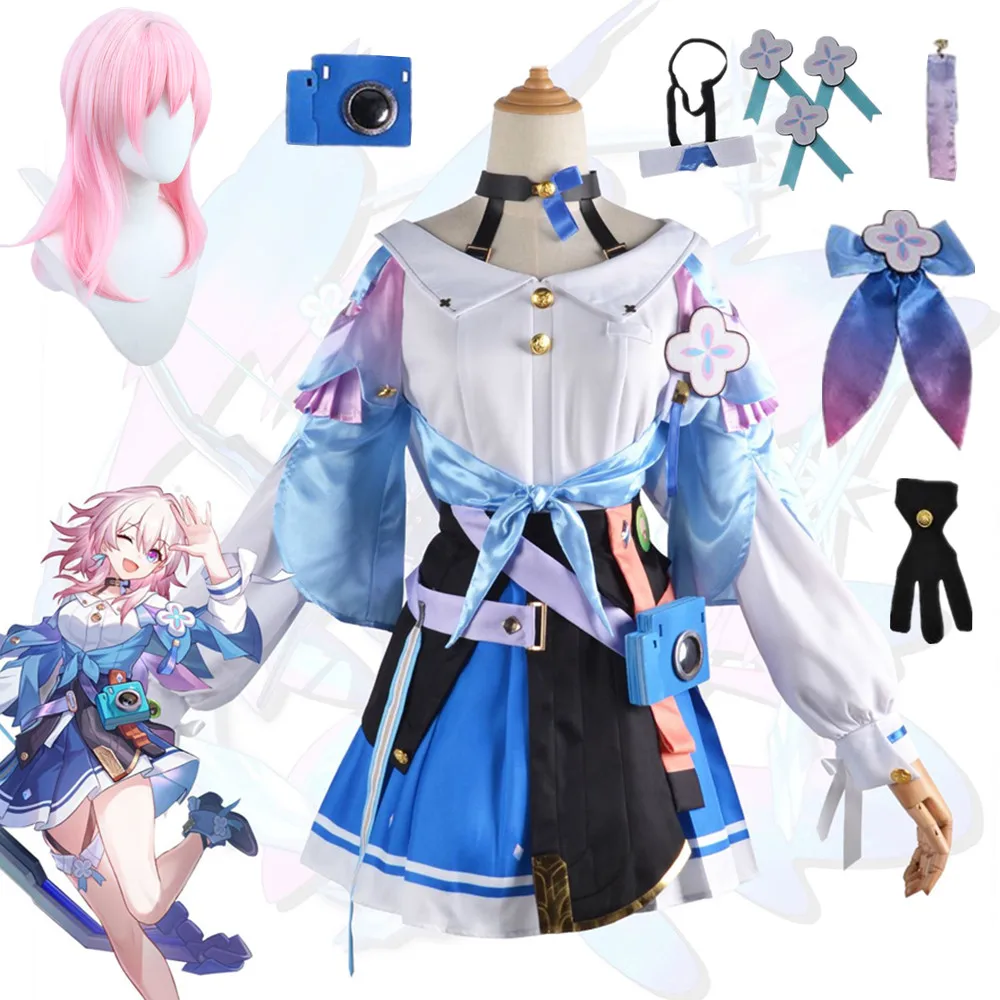 

Game Honkai: Star Rail 7th March Cosplay Costume Uniform Outfit Halloween Carnival Role Party Women March 7th Clothes