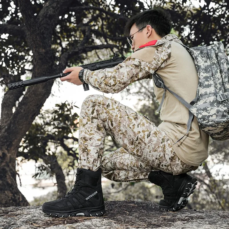 Desert boots Ground Combat Boots Training Shoes Tactical Boots Outdoor Teenagers Casual Sport Footwear Hiking Shoes 39-47#