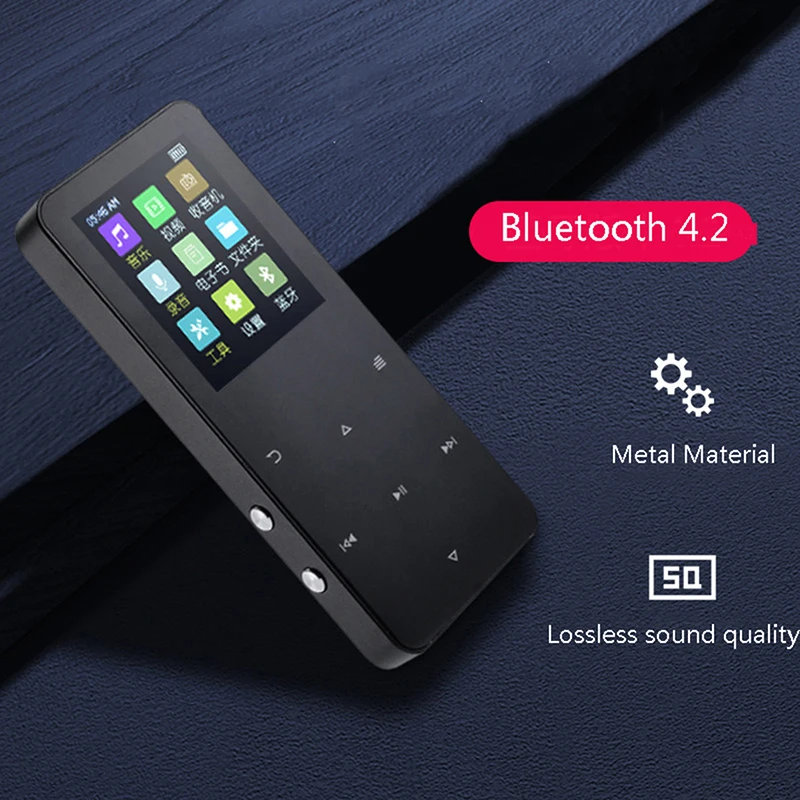 

Mp4-плеер с Bluetooth-динамиком, сенсорной кнопкой, FM-радио, видеоплеером, металлический Hi-Fi плеер 1,8 дюйма, плеер Walkman