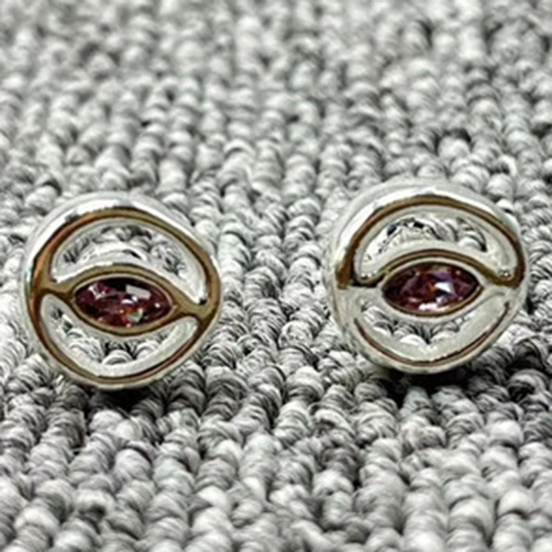 

High Quality Spanish Original Fashion Electroplating 925 Silver Gold Pin Stud Crystal Eye Earrings Creative Jewelry Gift