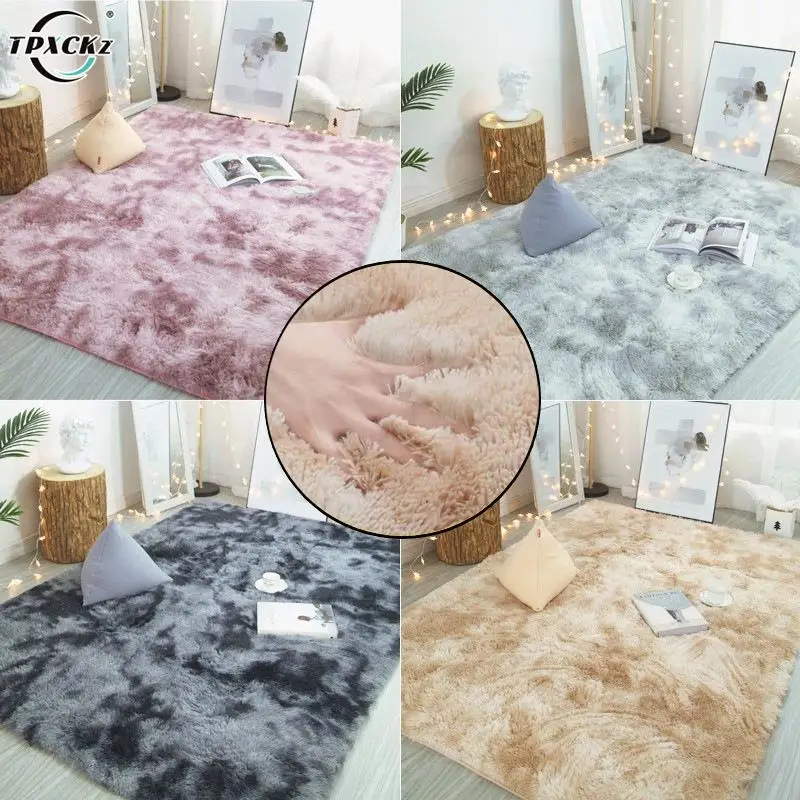 

Fluffy Rugs Anti-Skid Shaggy Area Rug Dining Room Carpet Floor Mat Home Living Room Bedroom Bedside Plush Carpet 40*60cm