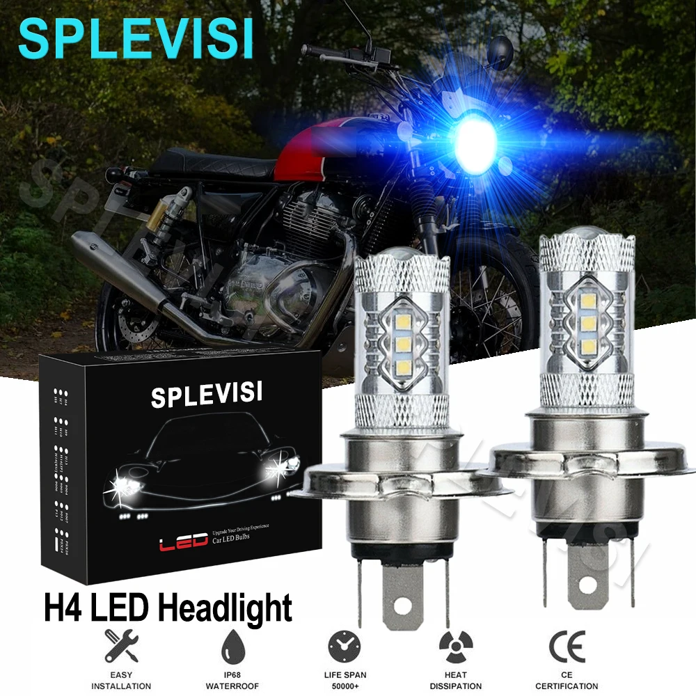 

2x 80W Ice blue motorcycle led light For Royal Enfield Continental GT LED 2014 2015 2016 2017 2018 2019 2020 2021 faro led moto