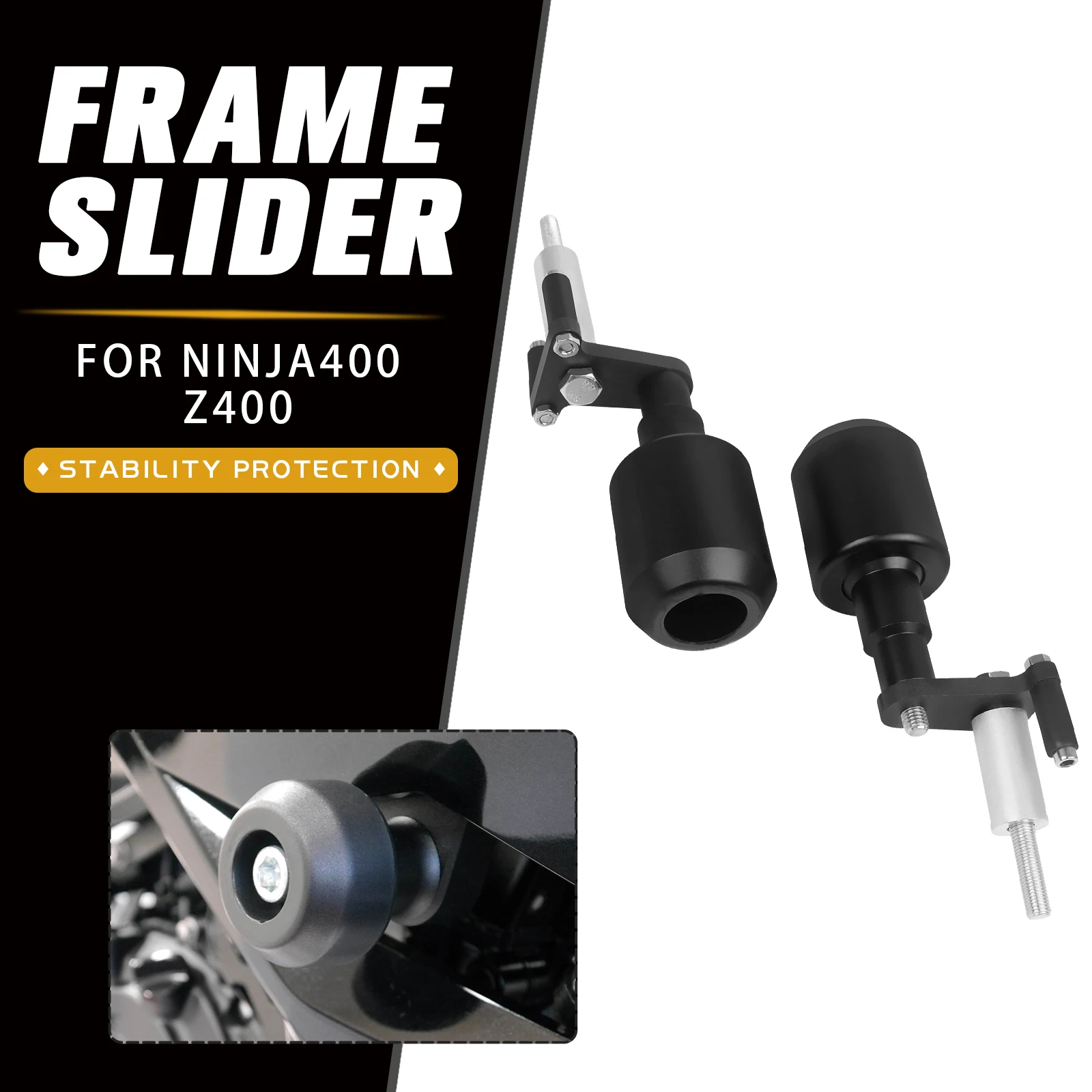 

Motorcycle Crash Pad Frame Sliders Falling Protection Fairing Guard Protector For KAWASAKI NINJA400 Z400 NINJA 400 2017-2023