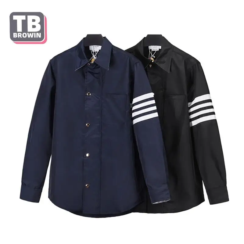 

Y2K TB BROWIN men's new jacket Luxury Korean version four-bar Thom same yarn-dyed lapel casual zip slim coat