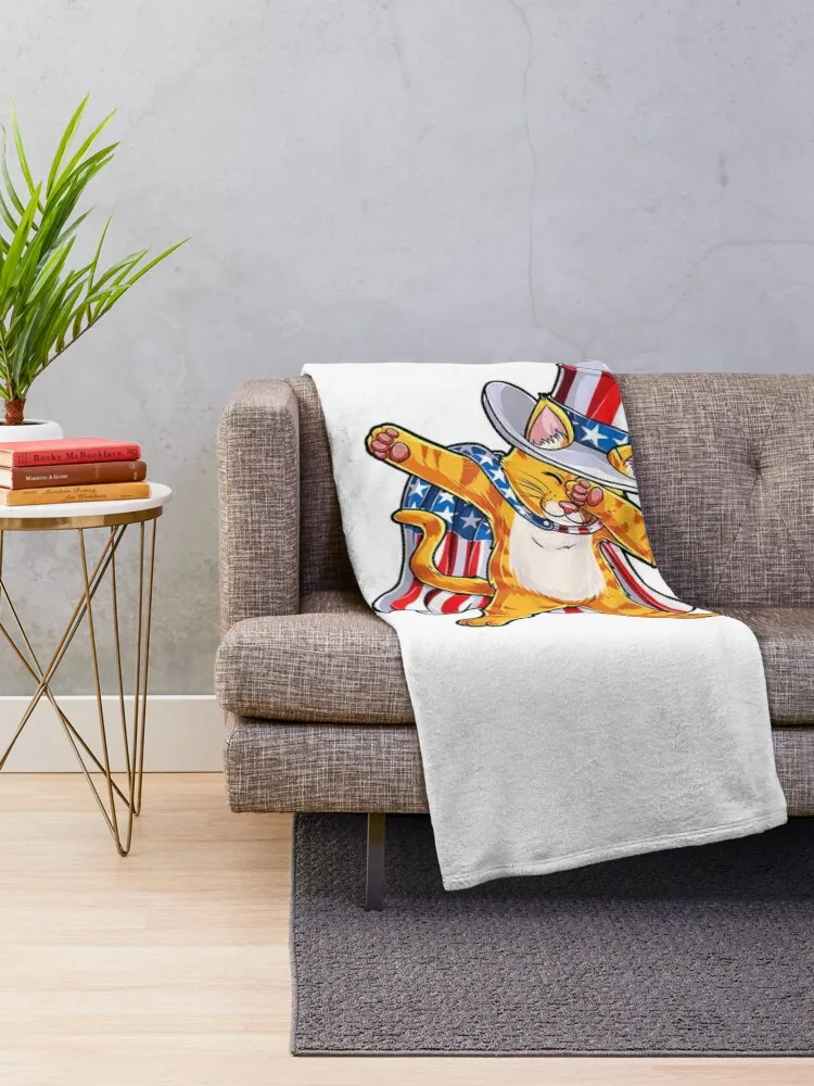 Meowica Dabbing Cat Uncle Sam 4 июля детское одеяло для мальчиков меховые движущиеся одеяла