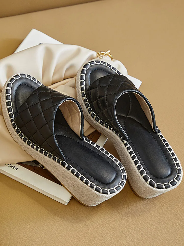 

Summer Wedges Slippers Women Shoes High Heels Sandals 2022 New Weave Causal Thick Platform Flip Flops Ladies Shoes Beach Slides