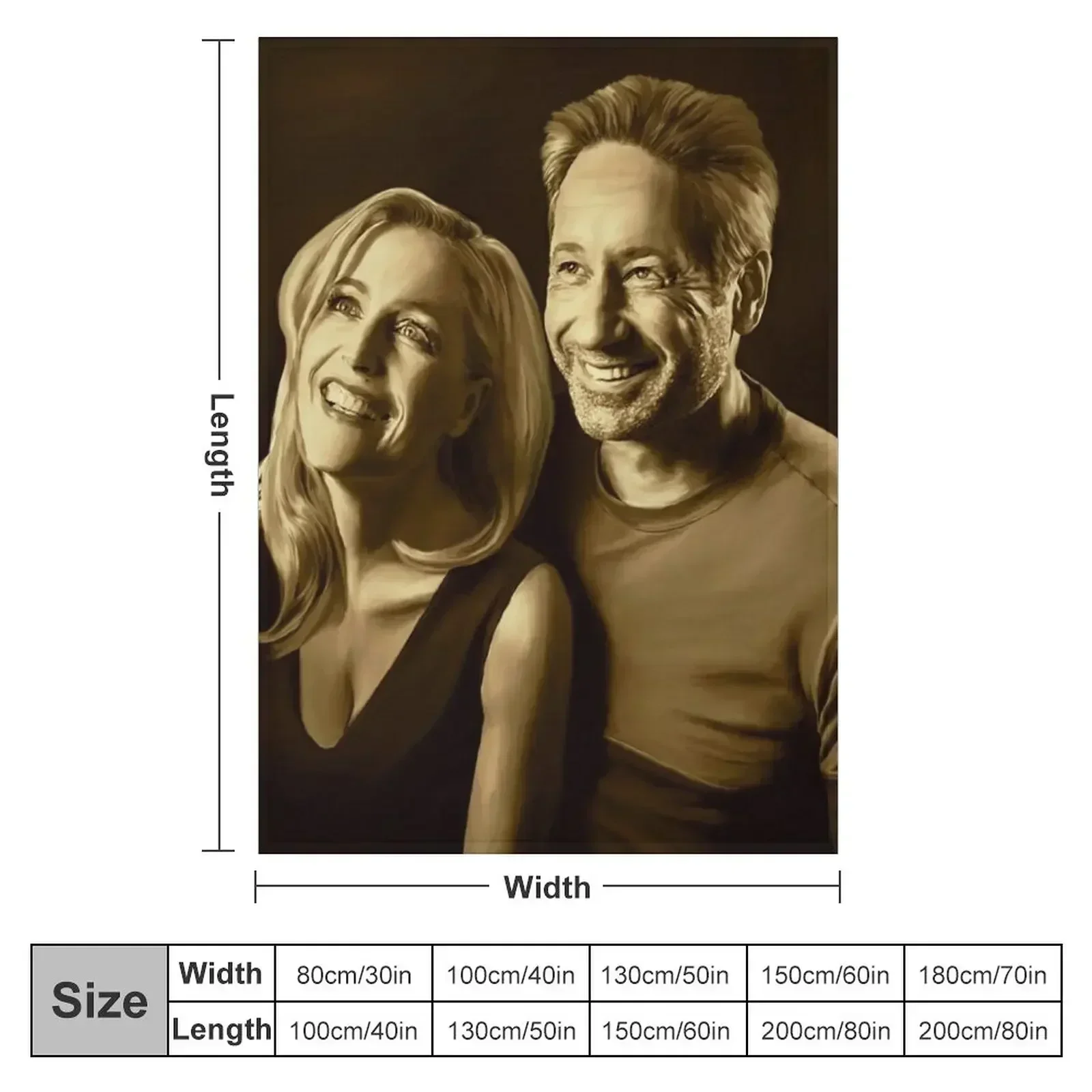 A successful old married couple - sepia panting Throw Blanket Giant Sofa Decorative Beds Blankets