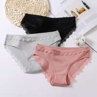 kiss wife cotton panties women sexy lace panty underwear lingerie solid color female underpants intimates lady size m xl