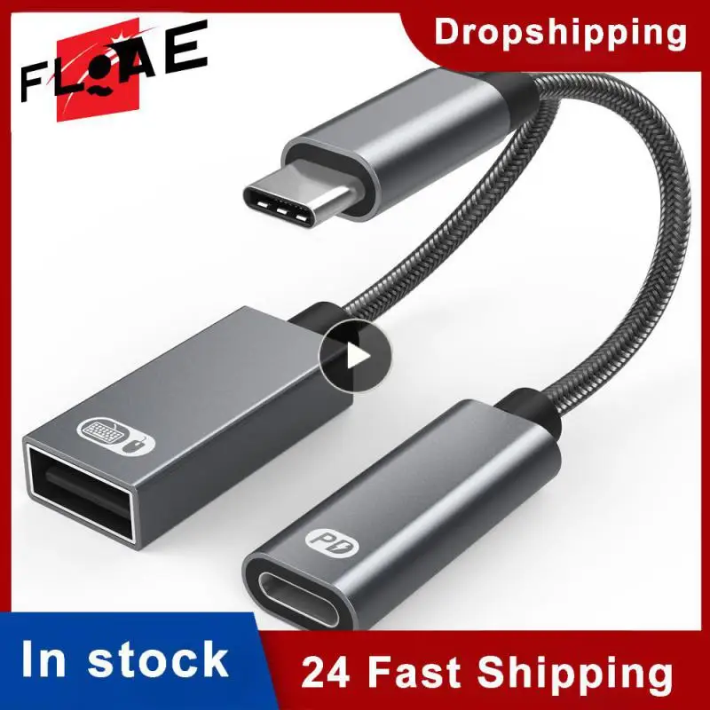 

Type-C Hub USB-C to PD3.0 USB 2.0 Adapter OTG Convertor PD 60W for MacBook /Air/Huawei P50 S22 iPad Mouse Keyboard PC