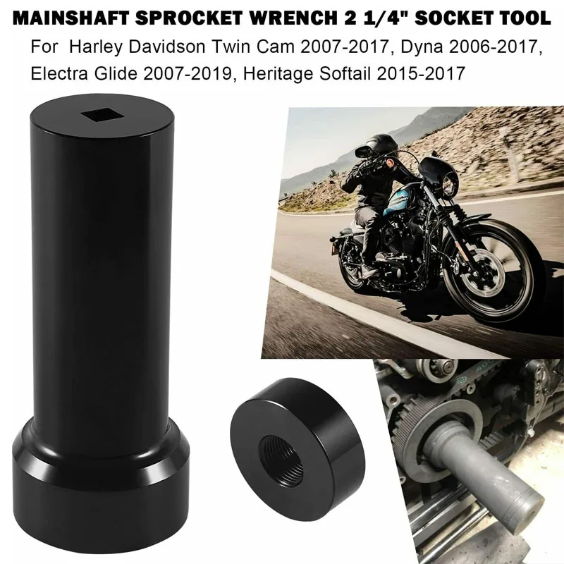Heritage Softail Electra Glide Dyna 2-1/4 Mainshaft Sprocket Pulley Wrench Lock Nut Main Shaft Socket Tool For 2006 up Harley Davidson Twin Cam 