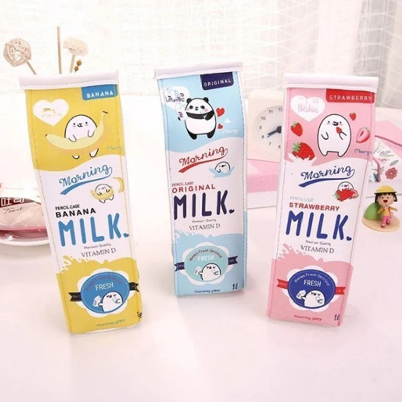 

1Pc Kawaii Pencil Case Milk Square Gift School Pencil Box aesthetic school supplies stationery gadgets 20*5*6cm
