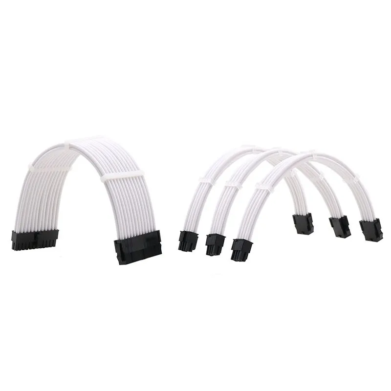 

Computer Extension Cable Kit 18AWG ATX 24P/CPU4+4P/GPU6+2P Power Cable Kits Male To Female Extension Cord