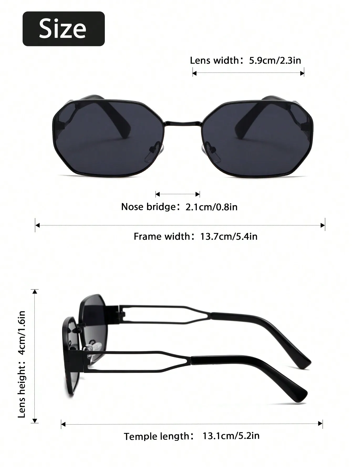 1 шт. Винтажные Солнцезащитные очки в металлической оправе