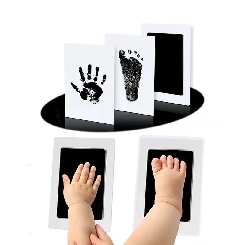 יילוד תינוק DIY יד וטביעת רגל ערכת דיו רפידות תמונה מסגרת טביעת כף יד פעוטות מזכרות אביזרי בטוח נקי תינוק מקלחת מתנה