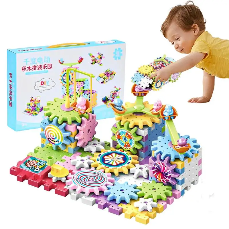 

Creative 83 PCS Electric Gears 3D Model Building Blocks Kits Brick Blocks Educational Toys Large Particle Puzzle Set Kids Gifts