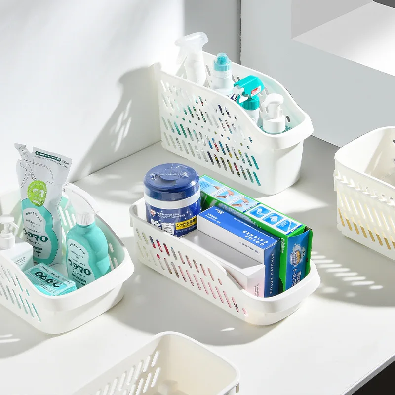 

With Pulley Sundries Storage Basket Sink Storage Rack Kitchen Seasoning Storage Rack Plastic with Label Desktop Storage Box