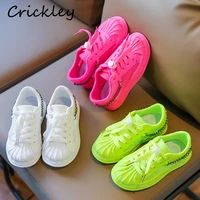 fashion girls sneakers fluorescence color mesh sports shoes for children boys casual shoes breathable anti slip kids sneakers