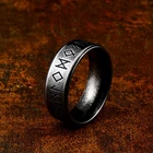 Кольцо мужское из нержавеющей стали с надписью викингов