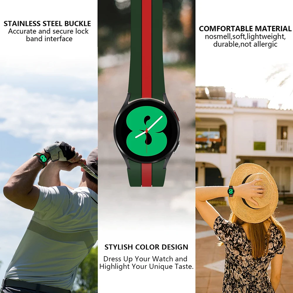 For Samsung Galaxy Watch 5 4 40mm 44mm watch5 pro 45mm Watch4 Classic 46mm 42mm Strap Silicone Wristband Bracelet Watchband Band