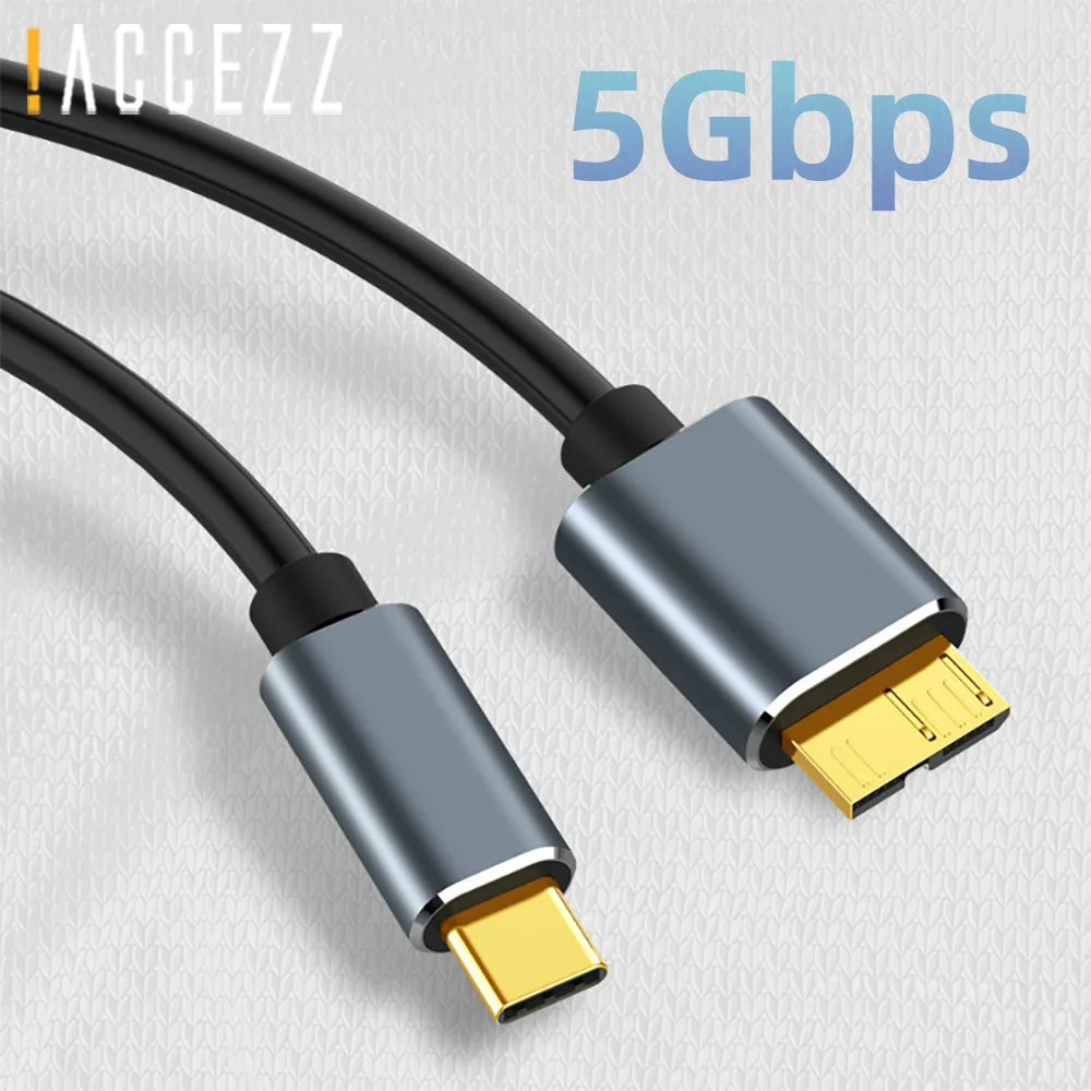 

!ACCEZZ 5Gbps USB C to Micro B Cable USB 3.0 Type C Data Sync Connector Cord For MacBook Laptop Hard Drive HDD SSD MicroB Wire