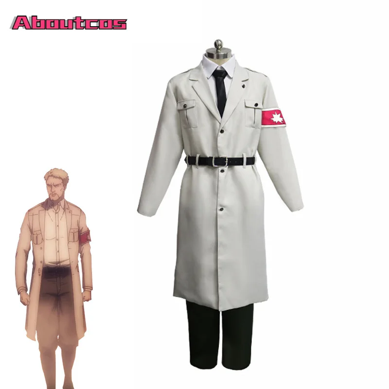 

Aboutcos Anime Attack on Titan Marley Officer Calvi Cosplay Costumes Shingek No Kyojin Trench Jacket Uniform Halloween Outfit
