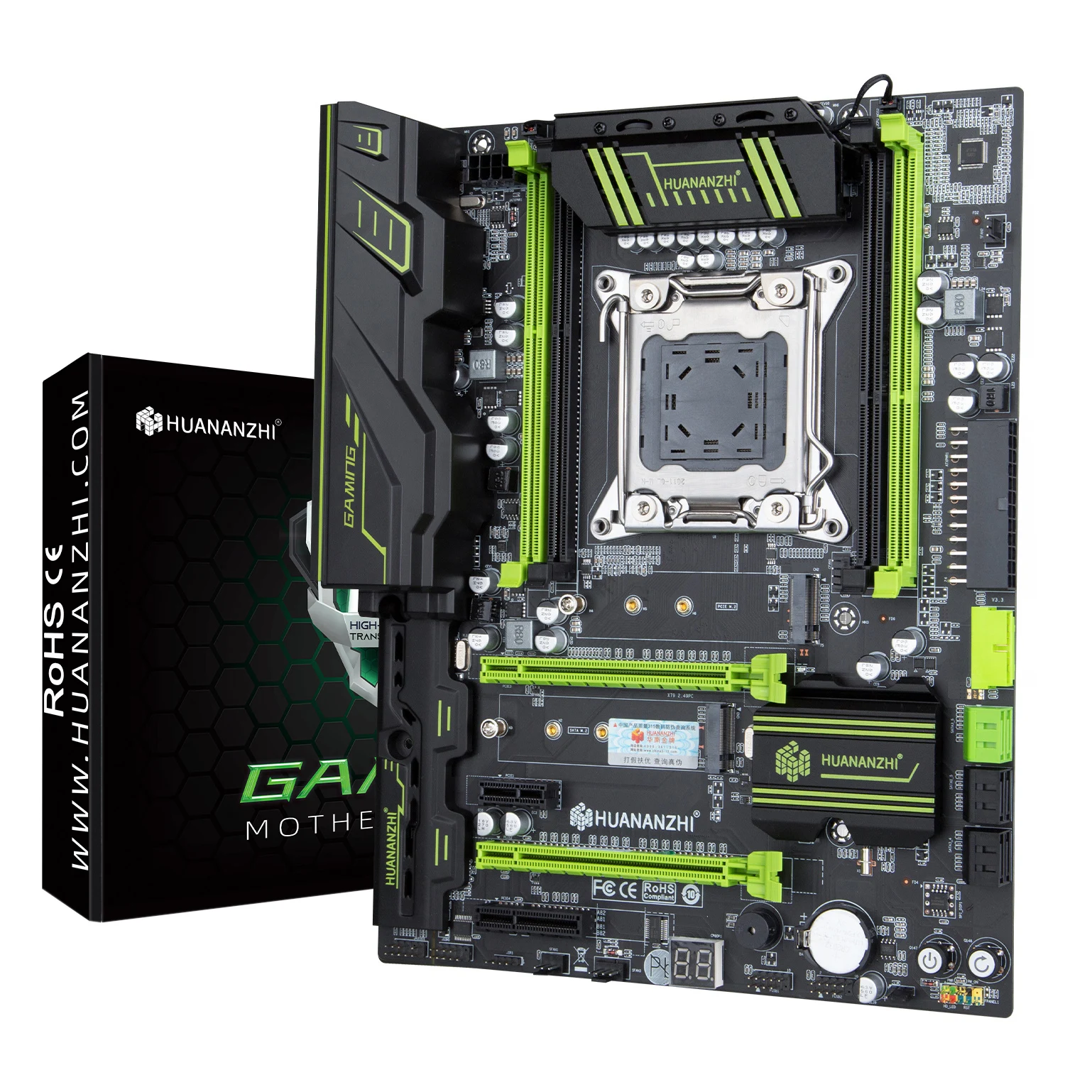 Комплект материнской платы HUANANZH X79 GREEN LGA 2011 Intel XEON E5 1650 поддержка DDR3 RECC не ECC M.2 NVME NGFF