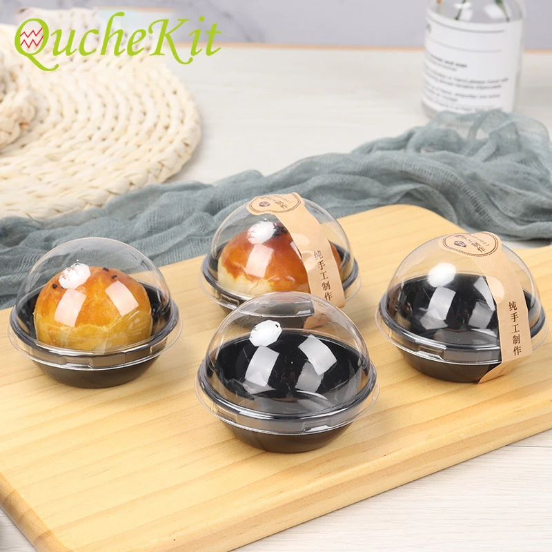 100/50Sets Clear Transparent Moon Cake Cupcake Packaging Box Christmas Wedding Party Cake Package Egg-Yolk Puff Container