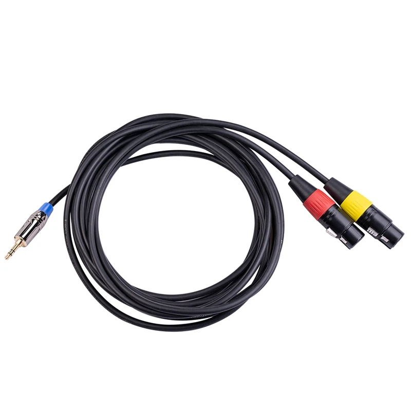 

3.5Mm Male To XLR Cable Dual XLR Female Audio Cable 3.5Mm Stereo Jack OFC Aux Audio Cable For Speaker Mixer Length 3M