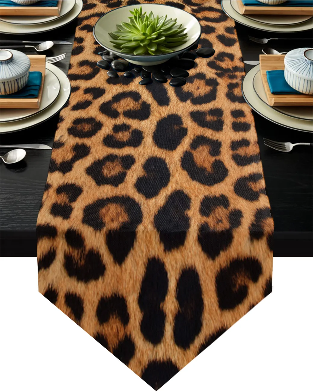 

Leopard Print Fashion Table Runners Cotton Linen Table Runner Wedding Party Decoration Home Table Runner