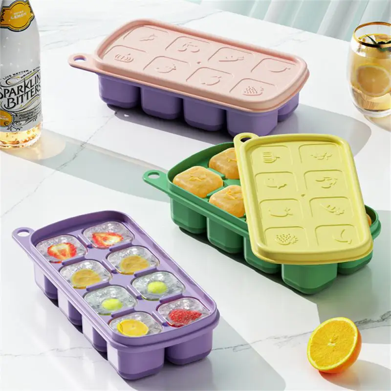 

Silicone Ice Grid Household Refrigerator With Lid Ice Case Internet Red Creative Quick Freezing Ice Block Mold Food Grade