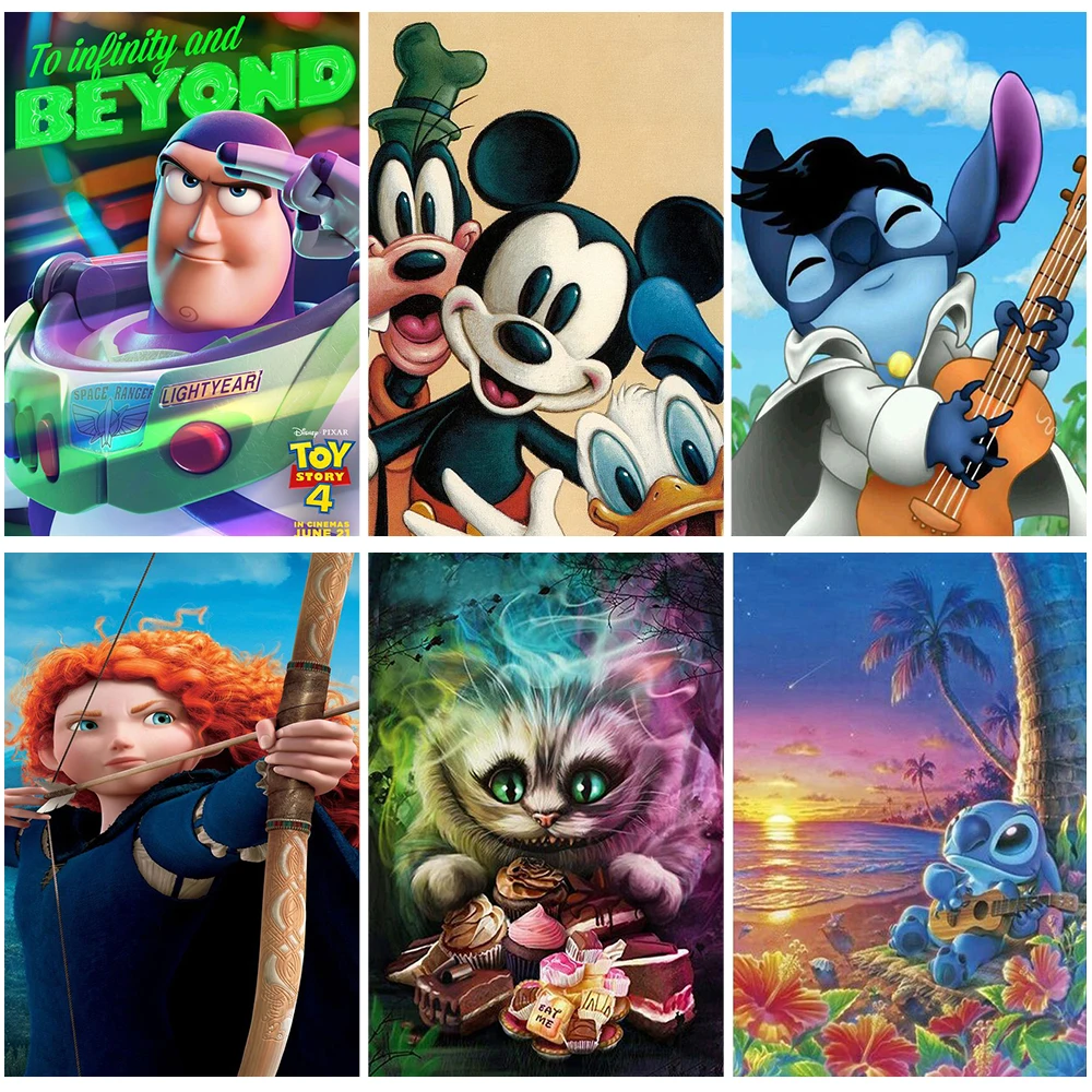 

Алмазная 5D картина Disney, мозаика с мультяшными персонажами, Рождественская вышивка, Микки Маус, полноразмерная/круглая, ручная работа, домаш...