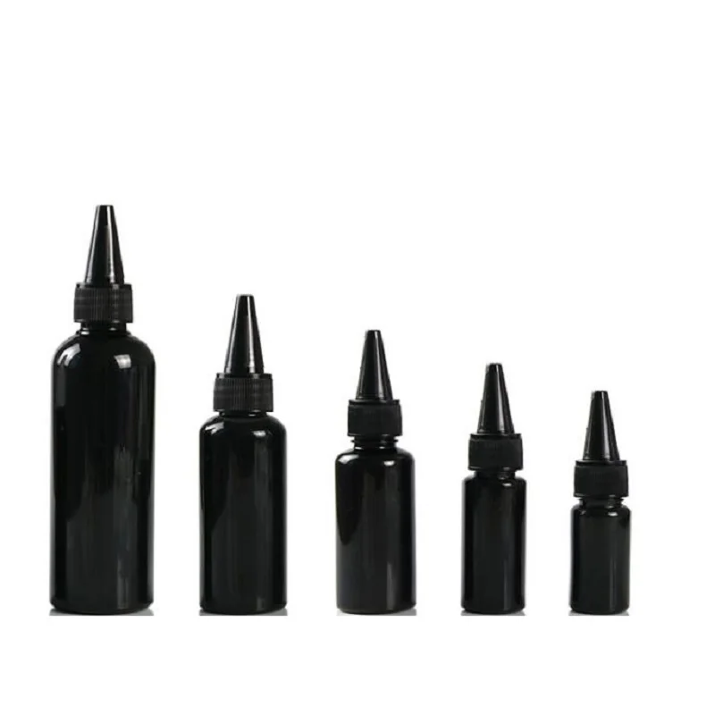 

10ml 20ml 30ml 50ml 60ml 100ml Portable Empty Black Plastic Refillable Bottle Screw Lid PET Emulsion Lotion Sample Bottle 50pcs