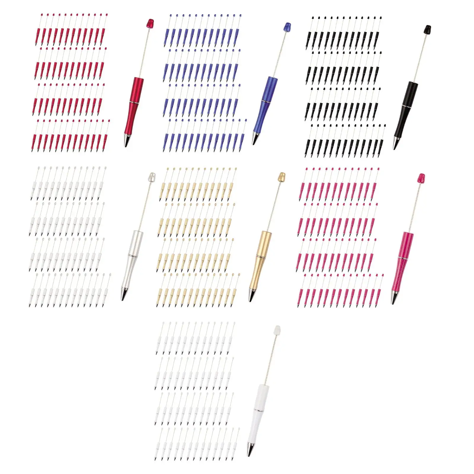 

50 Pieces Ballpoint Pen, Beadable Pen for Drawing Exam Spare Office