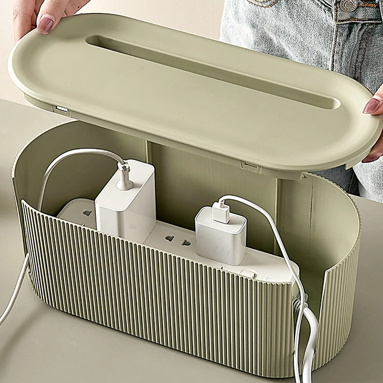 

Wireless WiFi Router Storage Box Cable Socket Plug Storage Box Outlet Power Organizer Box for Household Bedroom Office