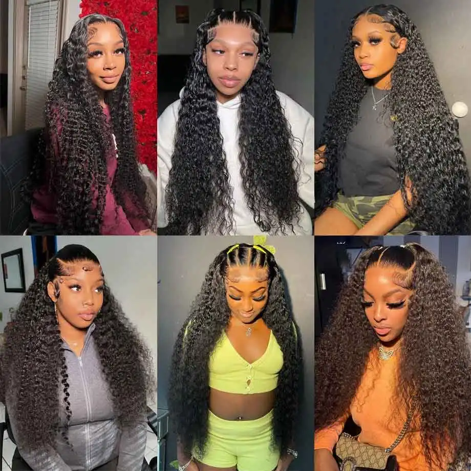 Парик из 180% натуральных волос с глубокой волной 13x6 дюймов