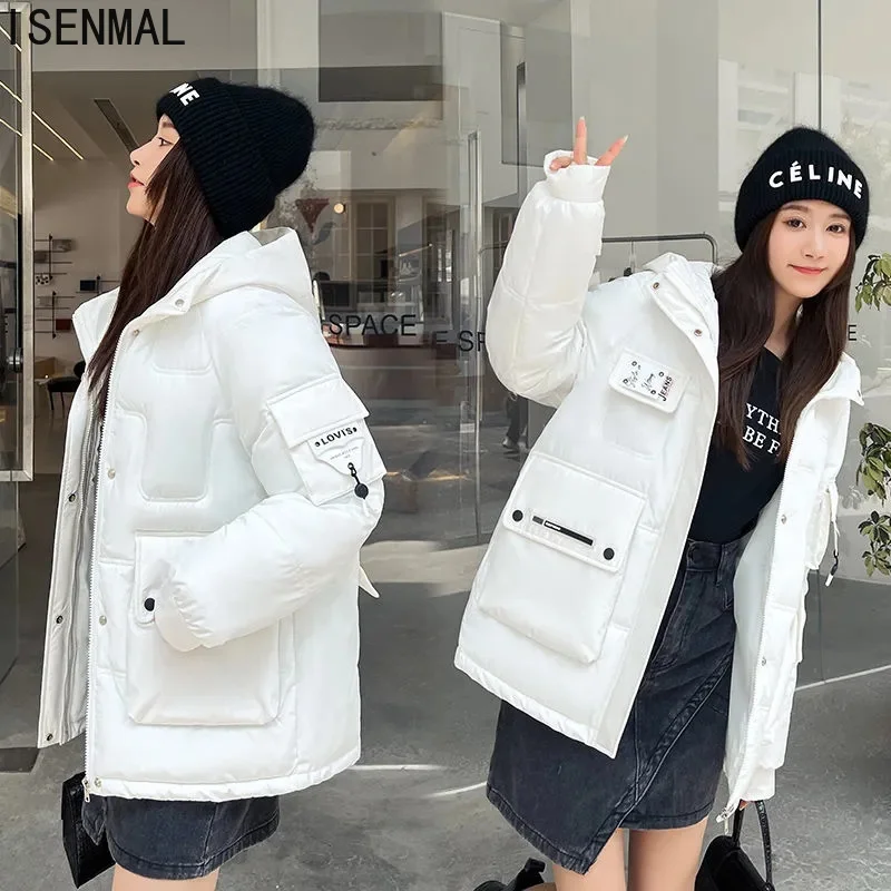 Women Jacket 2022 Winter Parka New Cotton Clothes Down Cotton Jacket Korean Loose Warm Thick Women Hooded Parkas Loose Outwear