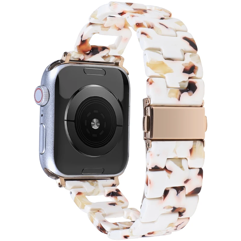 Resin Strap For Apple Watch 8 7 45mm 41mm 6/SE/5/4 44mm 40mm band wristband for iwatch Ultra 49mm 38 42mm woman bracelet correa