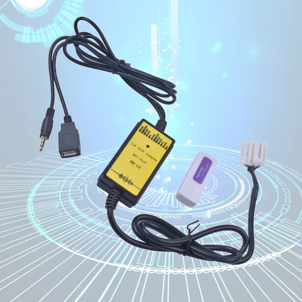 

USB Car AUX Adapter Car Stereo Digital CD Changer Aux-in Adapter 3.5mm Aux Interface for Mazda 3 2004-2008 Miata/ MX5