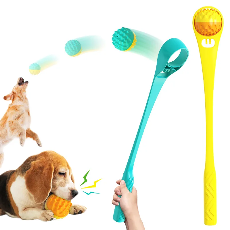 

Pet Training Cue Dog Training Toy Ball Tossing Ball Launcher Dog Outdoor Funny Training The Dog Molar Toy Ball Puppy Accesorios