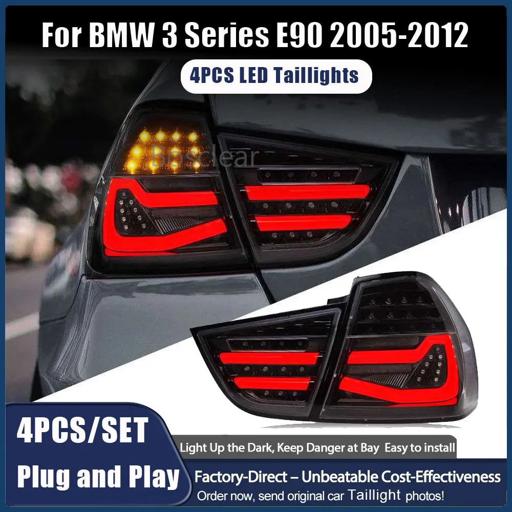 Фото Для BMW 3 серии E90 задние фонари в сборе 2005 2006-2012 светодиодные задние фонари задние фонари DRL указатель поворота автомобильные аксессуары автозапчасти №1