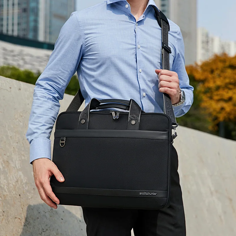 New Men's Business Briefcase Commuting Large Capacity Waterproof Tote Office Bag Single Shoulder Laptop Bag Messenger Men Bag