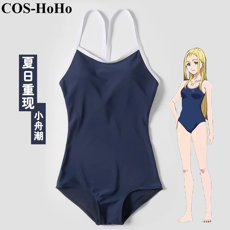 

COS-HoHo Anime Summer Time Rendering Kofune Swimsuit Lovely Jumpsuits Uniform Cosplay Costume Pool Party Role Play Swimwear
