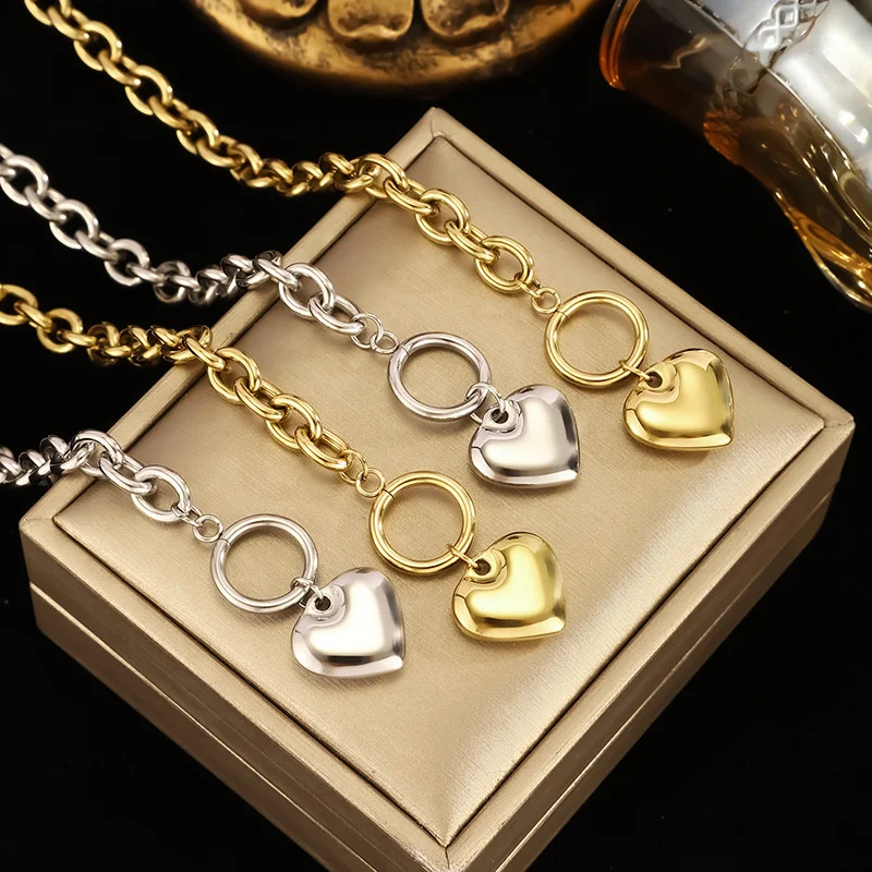 Простое и популярное ожерелье с пряжкой OT из гладкой титановой стали Джокер