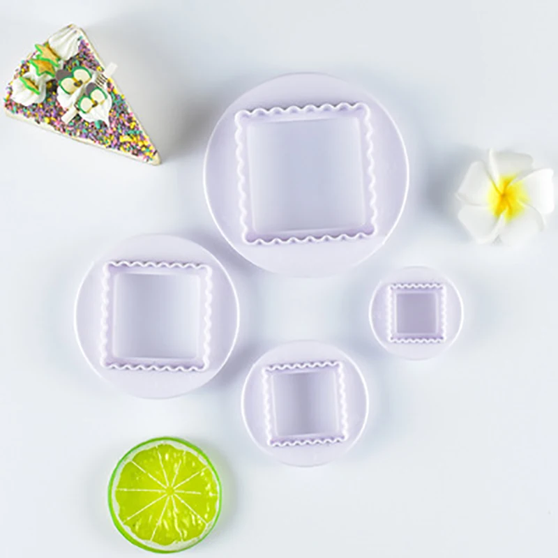 

4Pcs Flower Biscuit Cutting Mould Wedding Party Festival DIY Hand Pressure Fondant Cookie Cake Baking Kitchen Decoration Tools