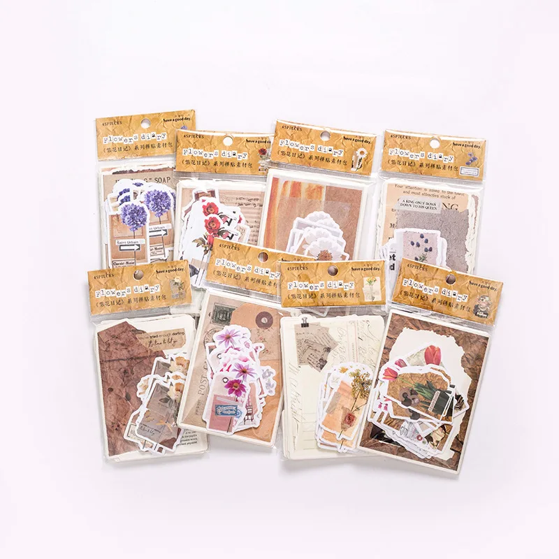 

45 шт., декоративные наклейки в стиле ретро для дневника