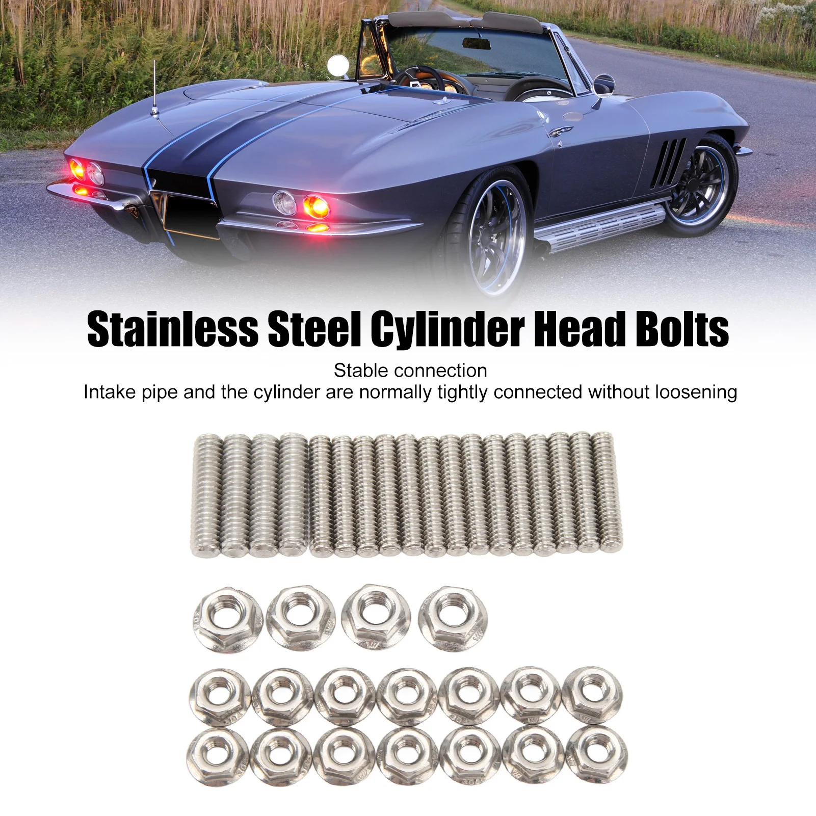 Комплект сменных болтов головки цилиндра из нержавеющей стали 16 шт. для