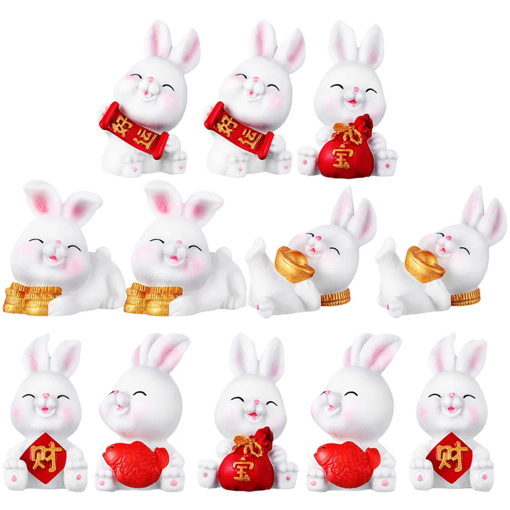 

Year The Rabbit Mascot Miniature Bunny Decor Desktop Ornaments Miniatures Figurines