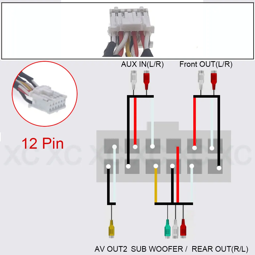 12 Pin Автомобильный Универсальный 8 RCA CCD AUX AV IN выход сабвуфер жгут проводов кабель адаптер проводка соединитель Android DVD Радио (art.: 3920bcb48d33e) - 3920bcb48d33e