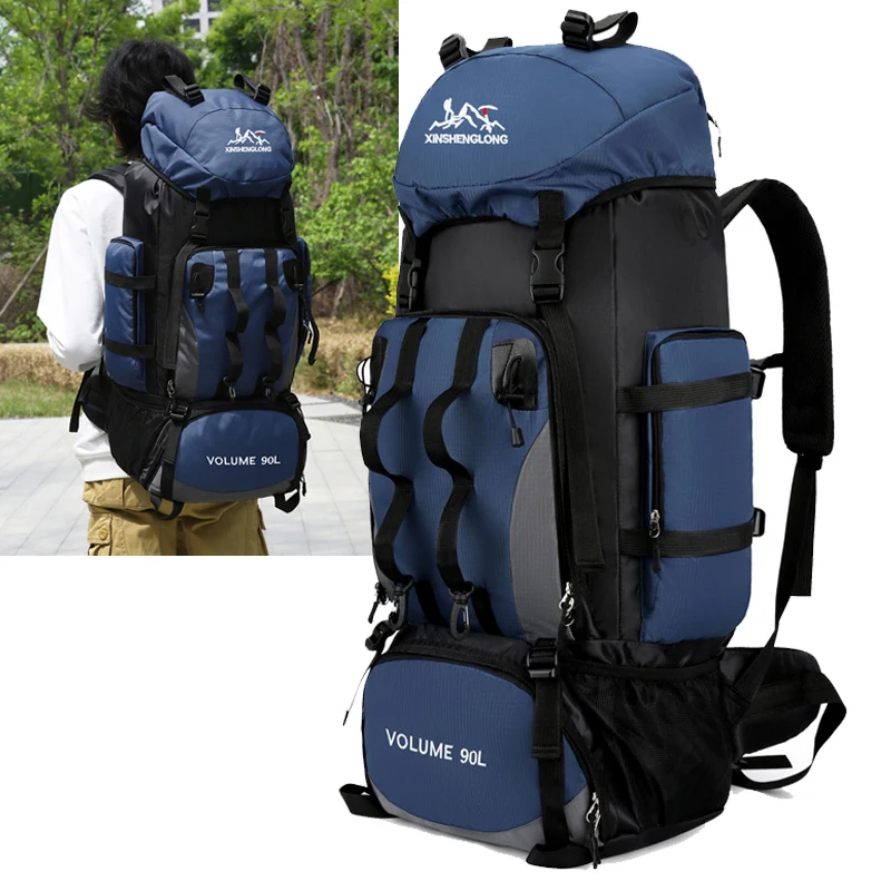 90L Camping Shoulder Bag Hiking Trekking Bag Backpack Large Capacity Travel Outdoor Sports Bags Men Molle Bag Belt Luggage Sport