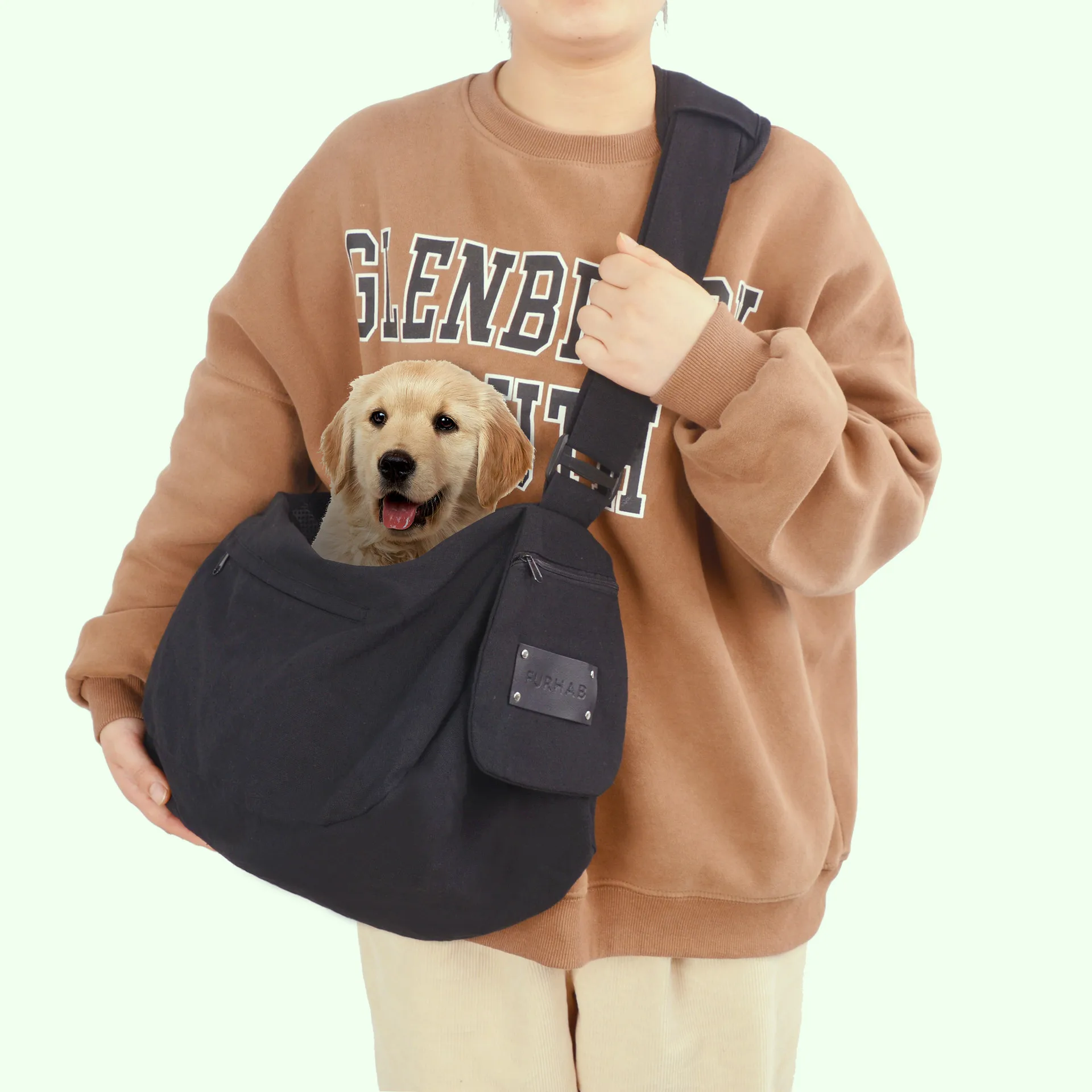

Pet Out Messenger Bag, Dog, Cat, Small Dog, Plush Warm Safety Rope, Adjustable Binding Mouth, Dog Bag, Messenger Bag